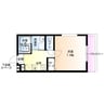 フジパレス助松町Ⅱ番館 1Kの間取り