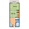 フジワラハイツ 2Kの間取り