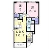 ポンテ　アルト　池上　A 2LDKの間取り