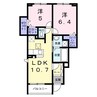 ポンテ　アルト　池上　A 2LDKの間取り