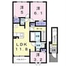 ポンテ　アルト　池上　A 3LDKの間取り