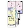 ポンテ　アルト　池上　B 2LDKの間取り