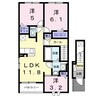ポンテ　アルト　池上　B 3LDKの間取り