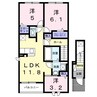 ポンテ　アルト　池上　B 3LDKの間取り