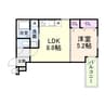 アビテ上野町西 1LDKの間取り