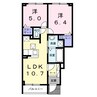 LUPINUS HEIM 2LDKの間取り