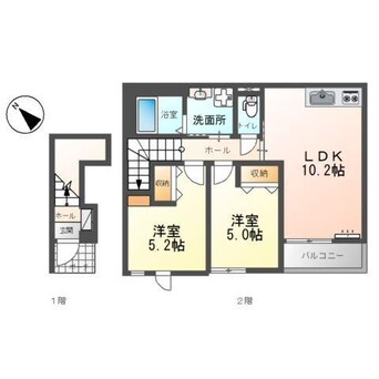 間取図 仮称）泉大津市綾井新築アパート