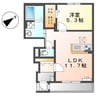 プロスパー 1LDKの間取り