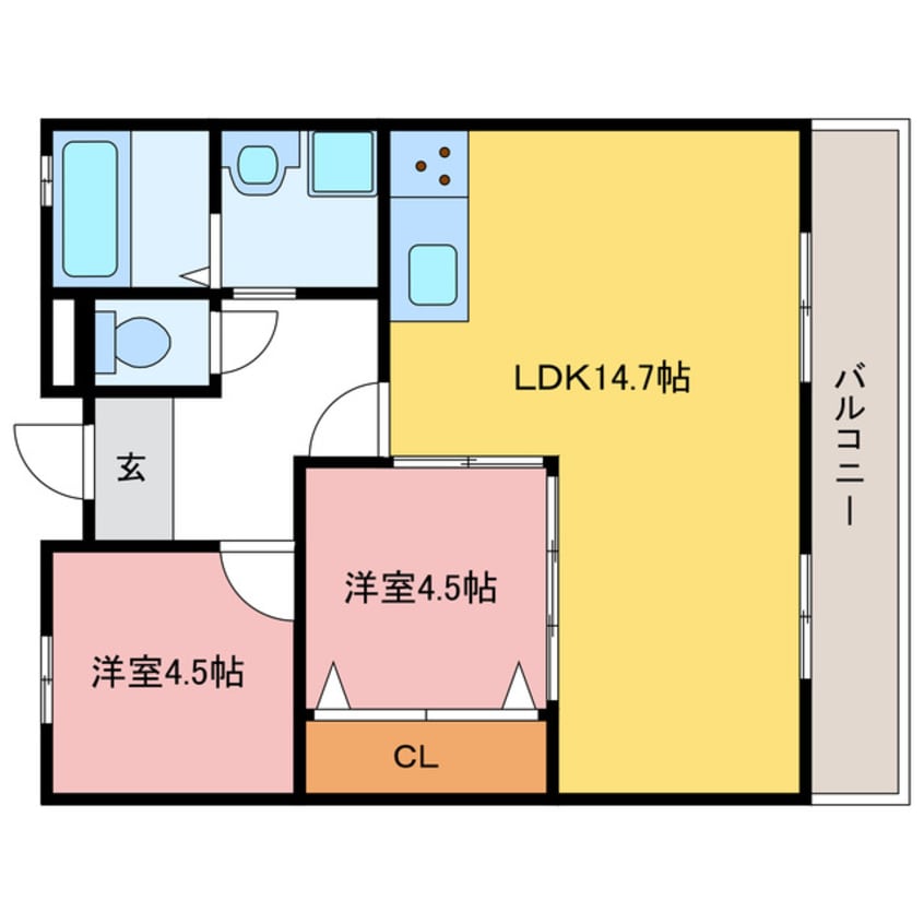 間取図 クレアール忠岡