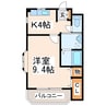 UKハイツⅡ 1Kの間取り