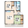 熊本バス/出仲間 徒歩5分 2階 築22年 2LDKの間取り