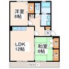 メゾンキャッスルⅠ 2LDKの間取り