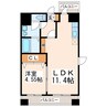 スプランドゥール新屋敷 1LDKの間取り