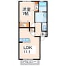 メロディ 1LDKの間取り