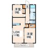シャロームエステート 2LDKの間取り