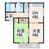 フォーレス華 2DKの間取り