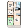 インフィニティ田迎 2LDK+Sの間取り