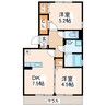 ルミエール須賀 2DKの間取り