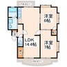 ハーモニー島村 2LDKの間取り