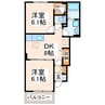 ロータスガーデン 2DKの間取り