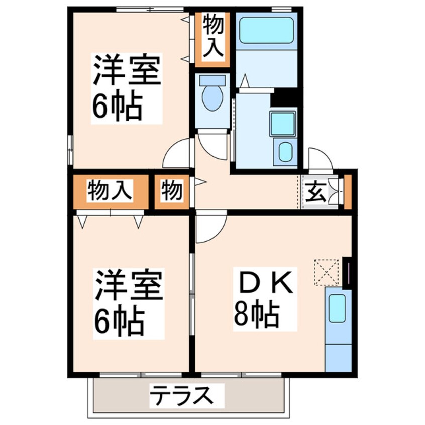 間取図 産交バス（熊本市）/元三町 徒歩8分 1階 築20年