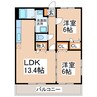 レジデンス八幡 2LDKの間取り