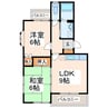 パークサイドＲＴⅡ 2LDKの間取り