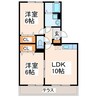 セジュール江越 2LDKの間取り
