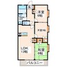 熊本市営バス/春竹小学校入口 徒歩1分 3階 築22年 3LDKの間取り