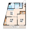 第1梅香園ビル 2DKの間取り