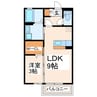 ラフィーネⅡ 1LDKの間取り