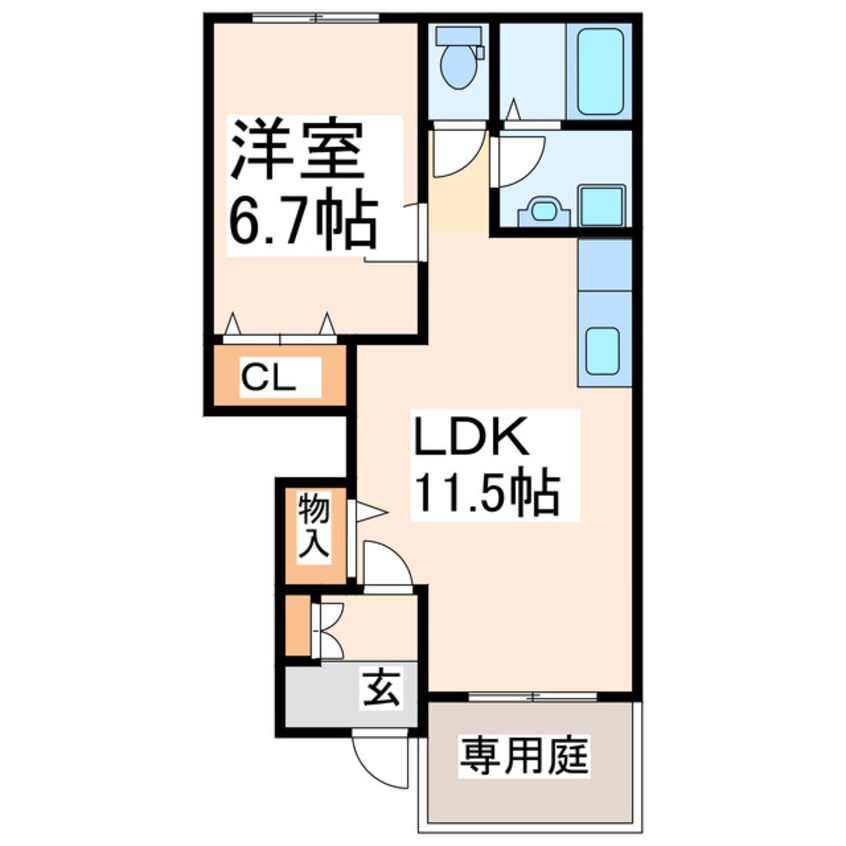 間取図 産交バス（熊本市）/南田尻 徒歩5分 1階 築15年