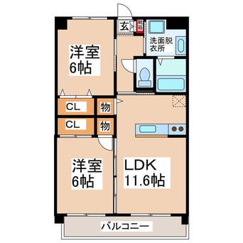 間取図 熊本市営バス/南部市民センター前 徒歩4分 1階 築25年