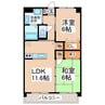熊本市営バス/南部市民センター前 徒歩4分 2階 築25年 2LDKの間取り