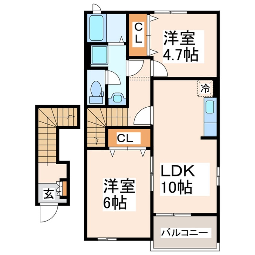 間取図 産交バス（宇城市）/豊福 徒歩10分 2階 築18年