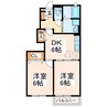 プレシード笹原C 2DKの間取り