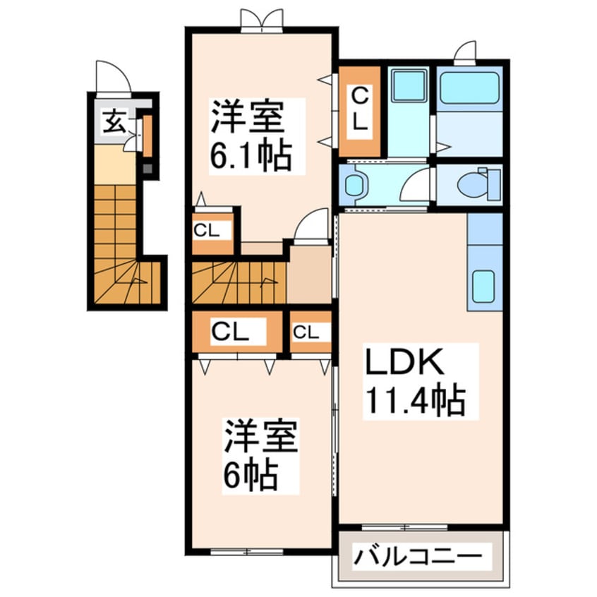 間取図 サニーデイ・コートＡ