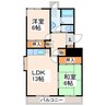 エスポワール園田Ⅱ 2LDKの間取り