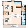 ファミール城南 2LDKの間取り