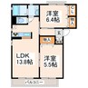 クレールメゾンYOU 2LDKの間取り
