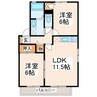 プレミールⅡ 2LDKの間取り