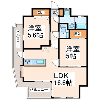 間取図 クラウディア八王寺