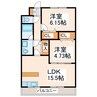 アミティエ大江 2LDKの間取り