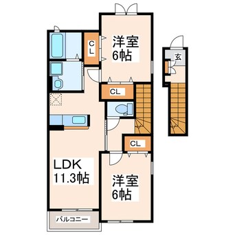 間取図 カサベルテいずみ