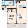 グランディール春日 1LDKの間取り