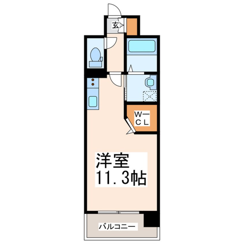 間取図 熊本市電Ａ系統<熊本市交通局>/二本木口駅 徒歩6分 8階 築5年