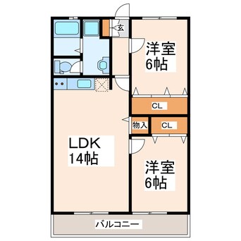 間取図 豊肥本線<阿蘇高原線>/平成駅 徒歩10分 3階 築35年