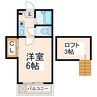 メゾン川尻 1Kの間取り