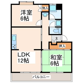 間取図 熊本バス/田迎妙見 徒歩3分 2階 築39年