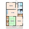 熊本市営バス/田迎一里木 徒歩3分 2階 築36年 3DKの間取り